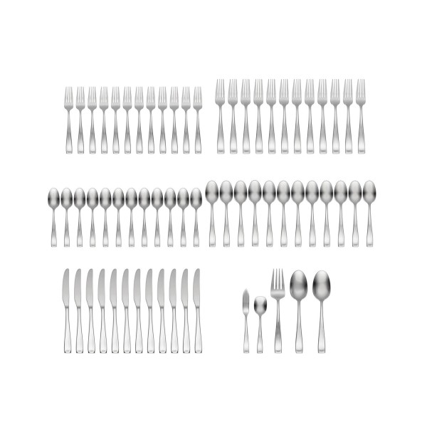 Satin  65 Piece Flatware Set, Service For 12