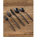  Black Satin 20-Piece Flatware Set, Service for 4