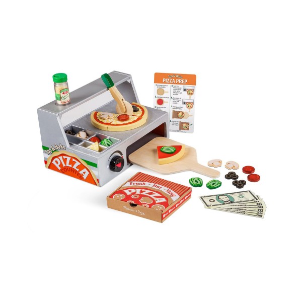 Wooden Pizza Counter Play Set-41 Pcs