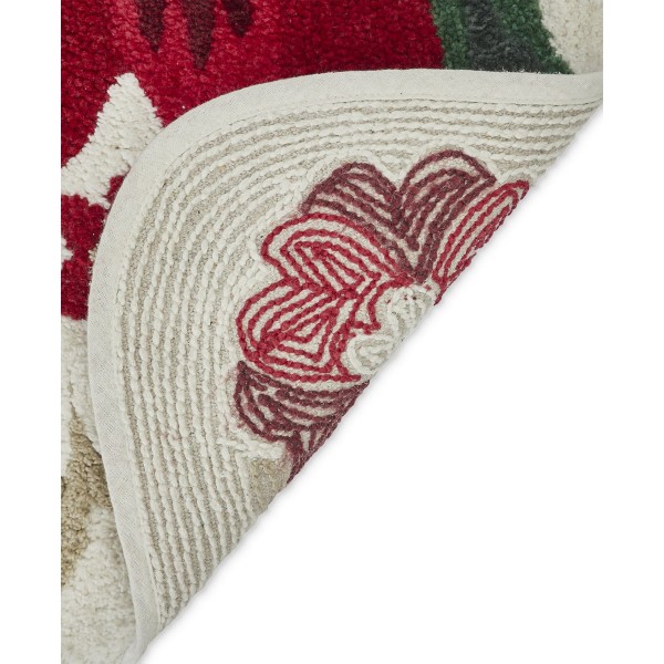 Holiday Multicolor Poinsettia Bath Rug, 20