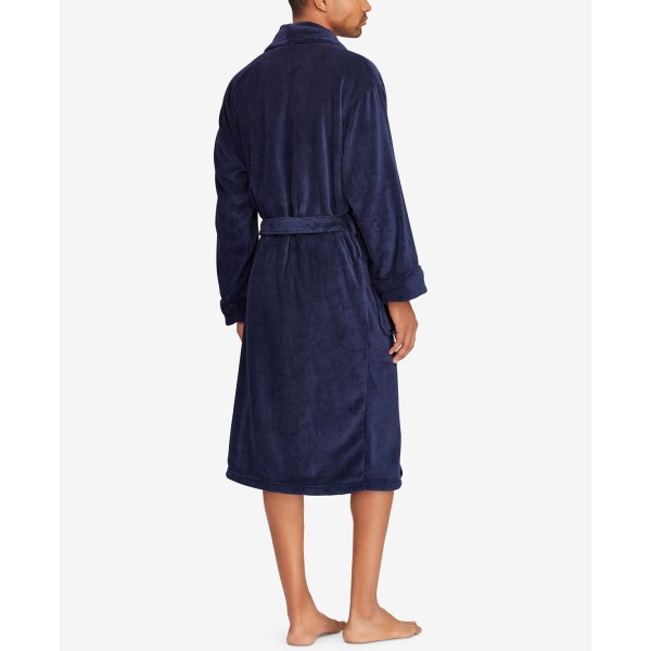 MenMicrofiber Plush Shawl Collar Robe