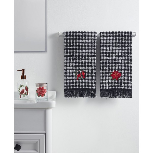 Cardinal and Poinsettia Black & White 4-Pc. Bath Bundle