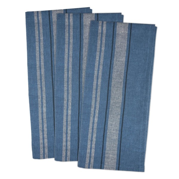 Chambray Stripe Woven Dishtowel, Set of 3