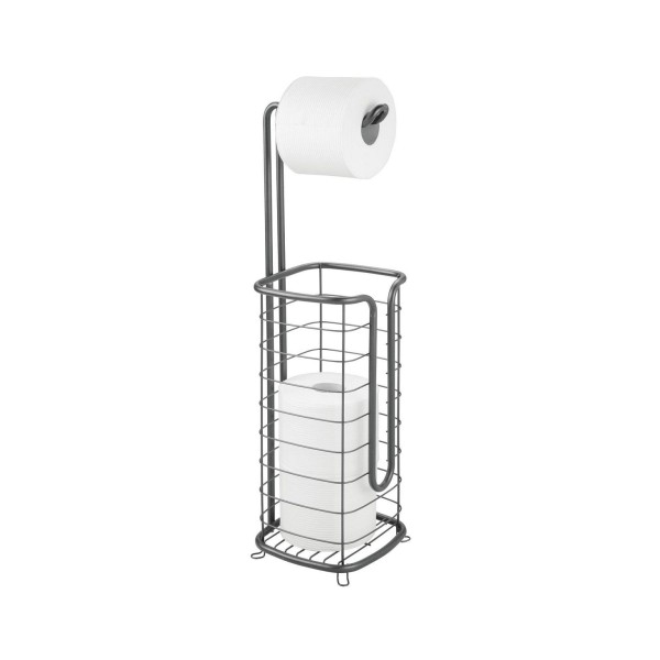 Steel Free Standing Toilet Paper Holder Stand and Dispenser