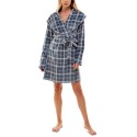 WomenPlaid Shawl-Collar Wrap Robe