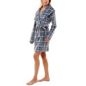 WomenPlaid Shawl-Collar Wrap Robe