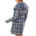 WomenPlaid Shawl-Collar Wrap Robe