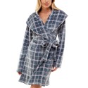 WomenPlaid Shawl-Collar Wrap Robe