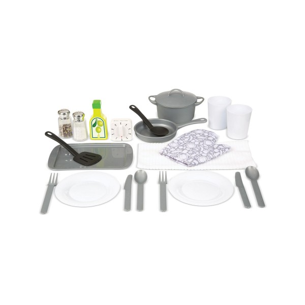 22-Piece Play Kitchen Accessories Set - Utensils, Pot, Pans, and More