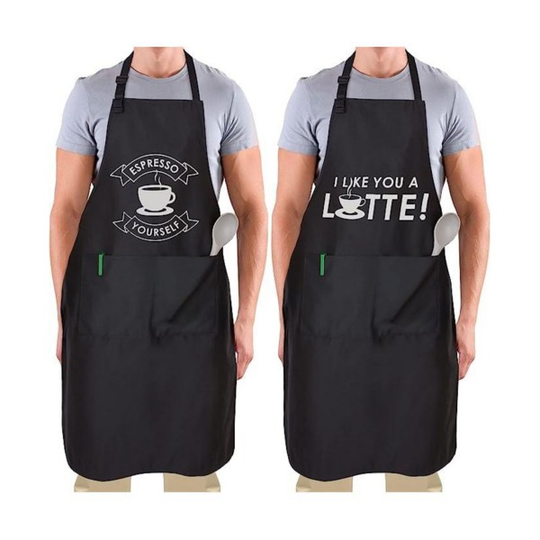 Funny Aprons for Men, Women & Couples 2-Pc.